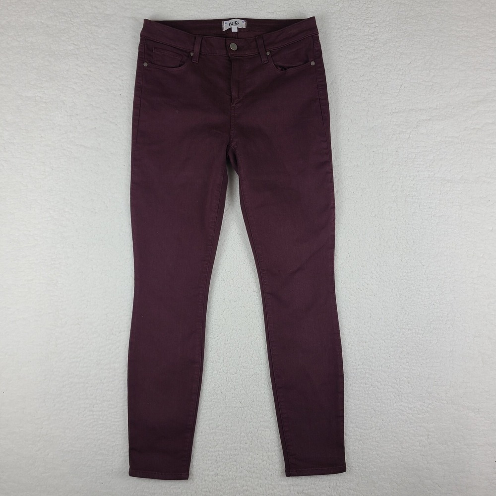Paige Jeans Womens 30 Verdugo Ankle Skinny Beet Red‎ Wash